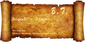Bognár Timon névjegykártya
