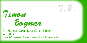 timon bognar business card